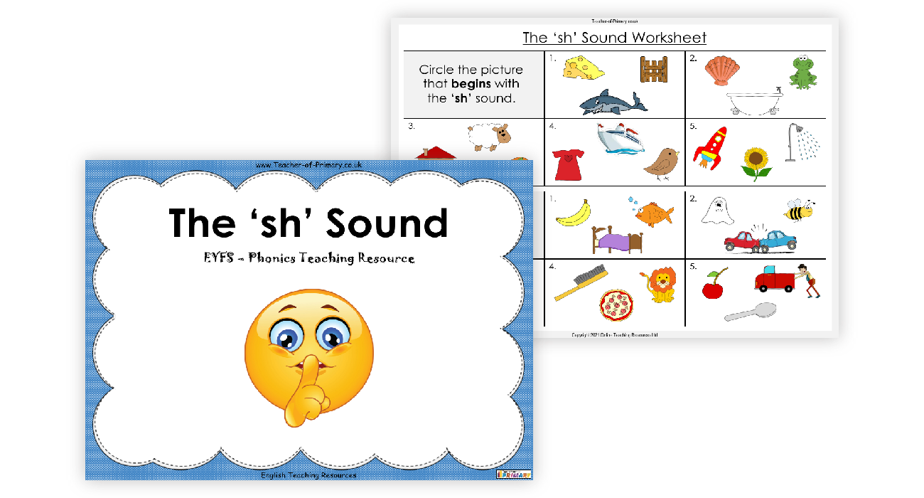 The 'sh' Sound - Phonics PowerPoint Lesson with Worksheets - PowerPoint  English Reception