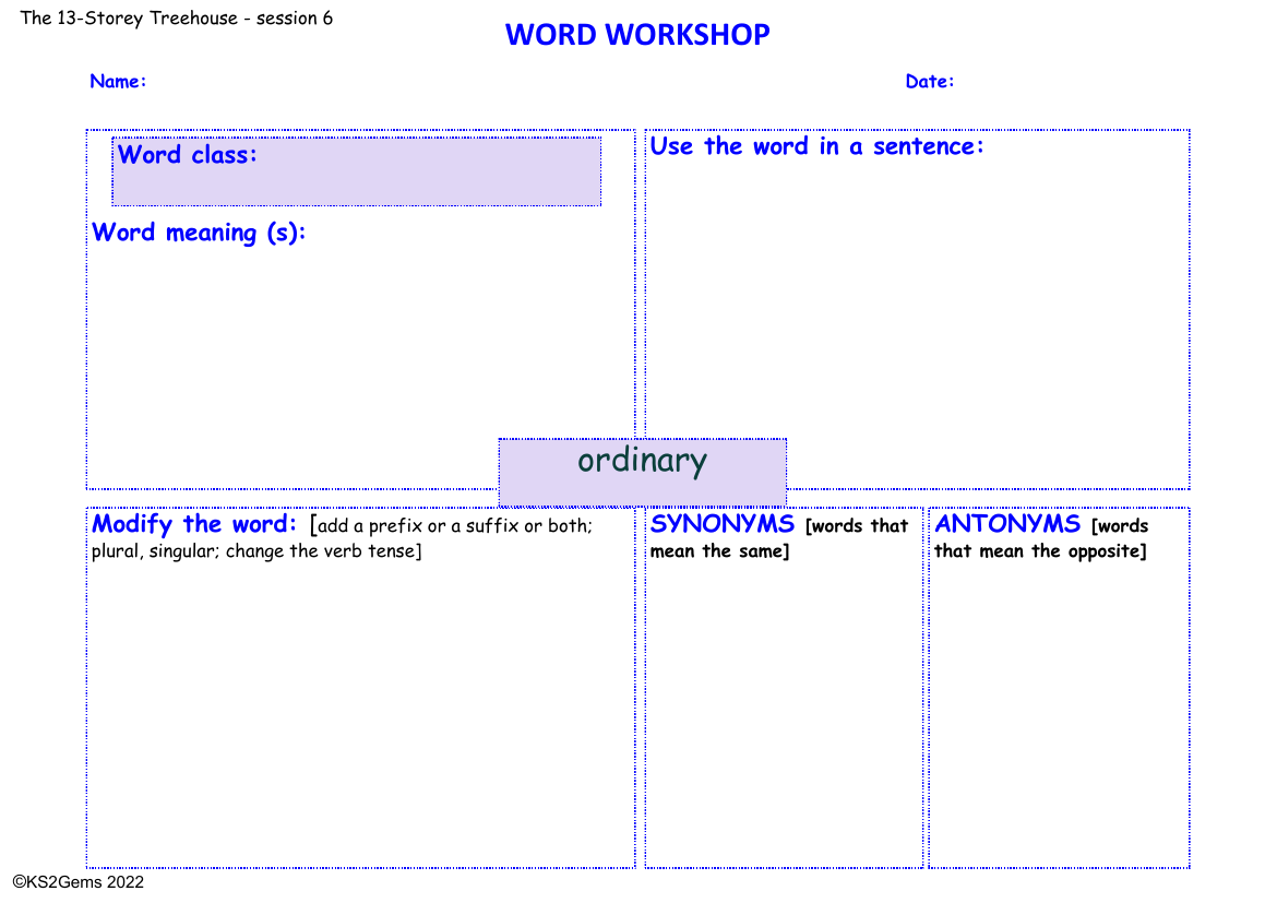 The 13-Storey Treehouse - Session 6 - Word Workshop