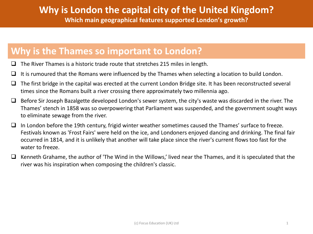 Why is the Thames so important? - Info sheet