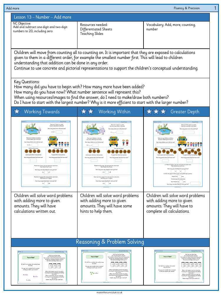 Addition and subtraction within 10 - Adding more 2 - Worksheet