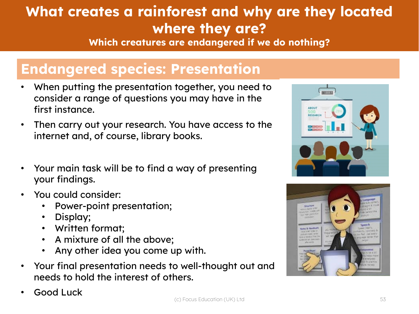Endangered species - Presentation task
