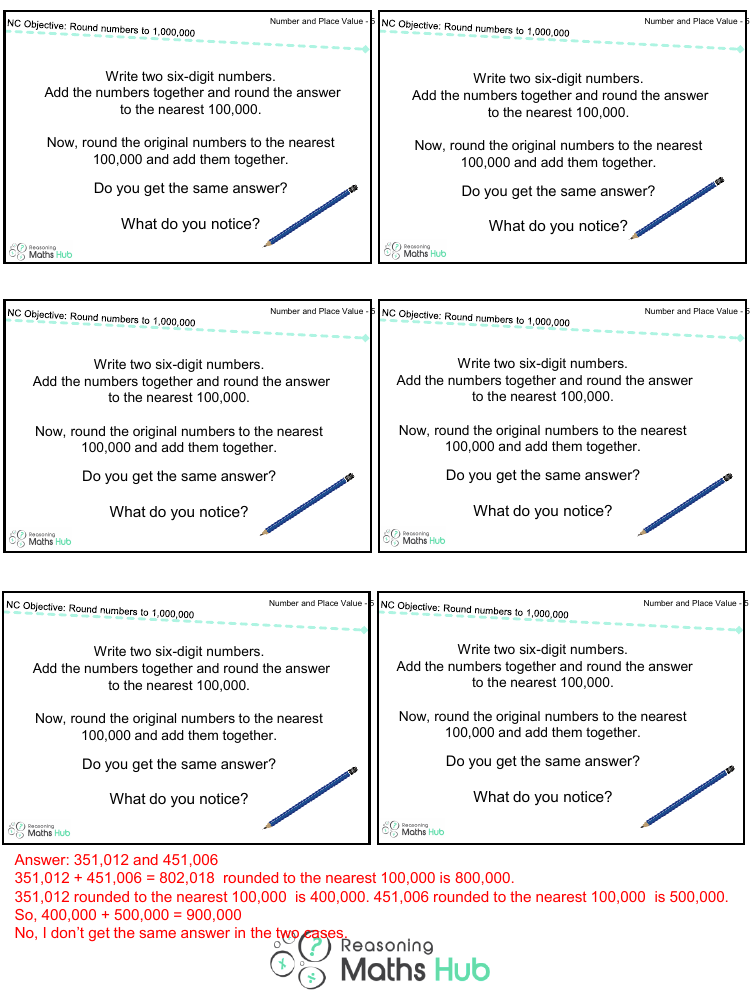 Round Numbers up to 1 Million 9 - Reasoning