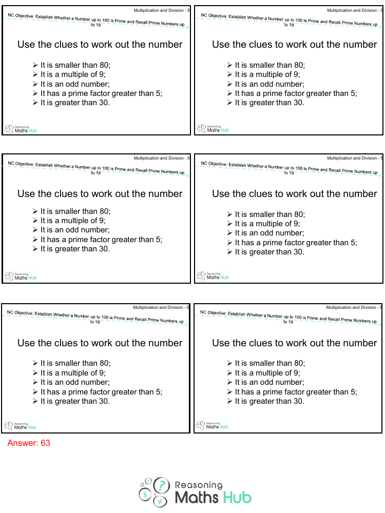 Prime numbers 4 - Reasoning