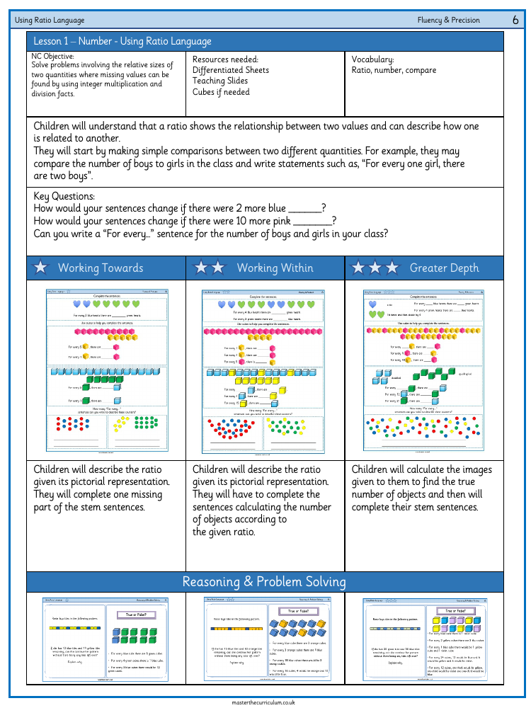 Ratio - Using Ratio Language - Worksheet