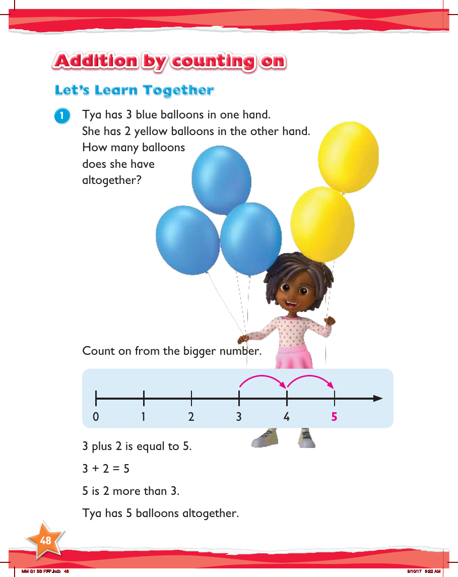 Max Maths, Year 1, Learn together, Addition by counting on
