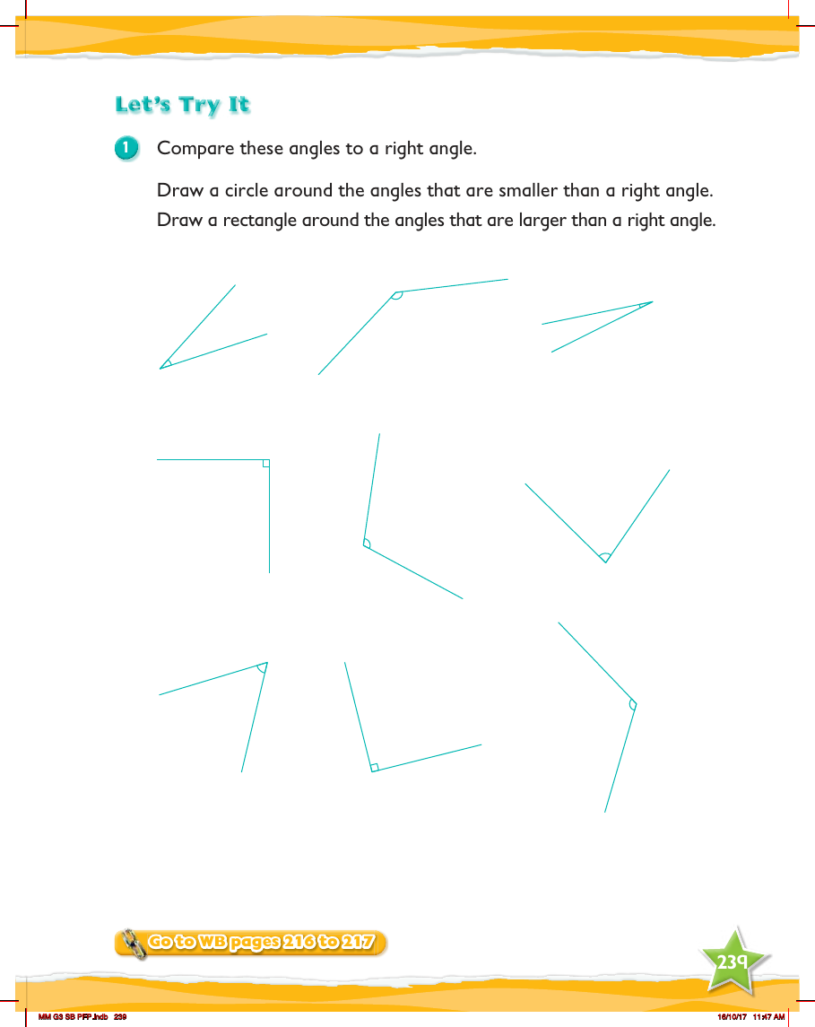 Max Maths, Year 3, Try it, Comparing angles with a right angle
