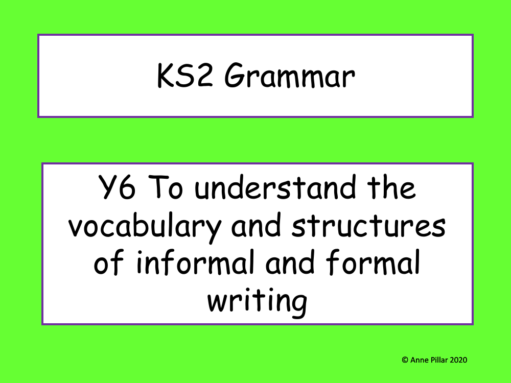 Formal and Informal Language Presentation