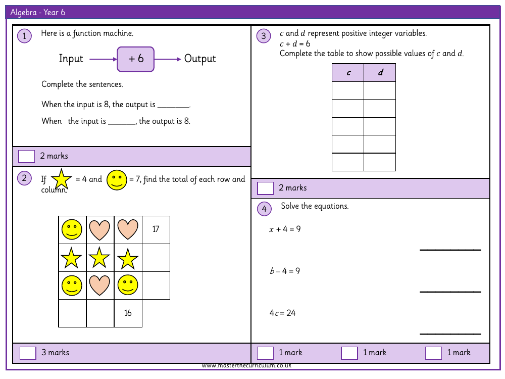 Algebra - Assessment