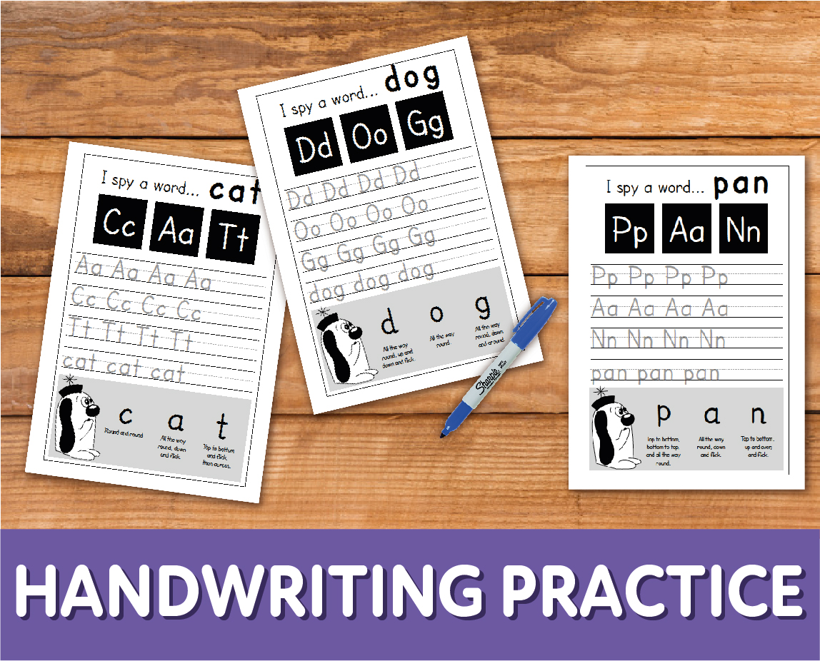 No prep, Printable Worksheets - Handwriting Practice (4+ years) - Teacher Notes