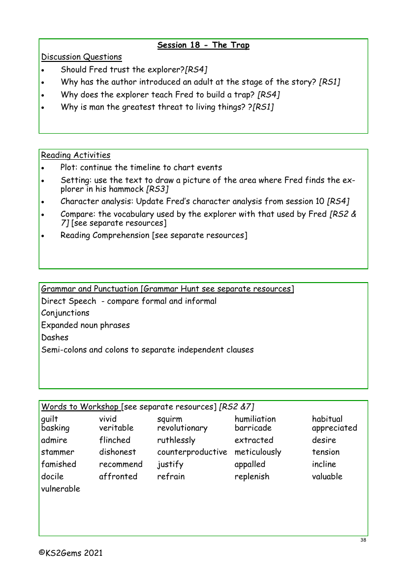 The Explorer - Session 18 - Worksheet