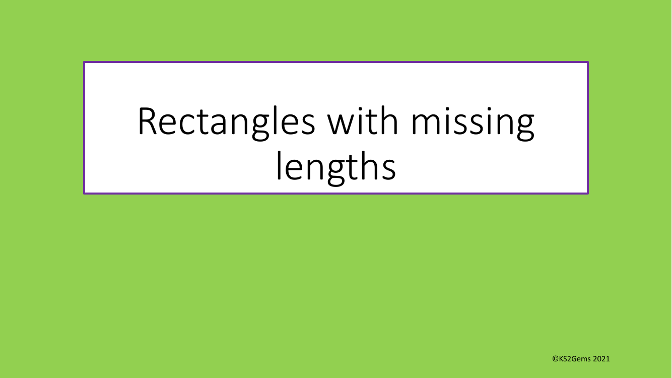 Perimeter - rectangles with missing lengths