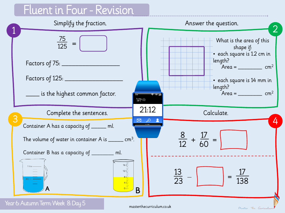 Fractions - Fractions on a number line - Starter