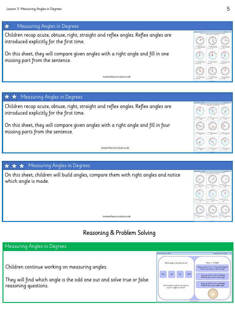 Properties of Shape - Measure Angles in Degrees - Worksheet