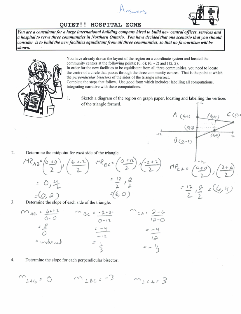 Quiet!! Hospital Zone Worksheet with Answers