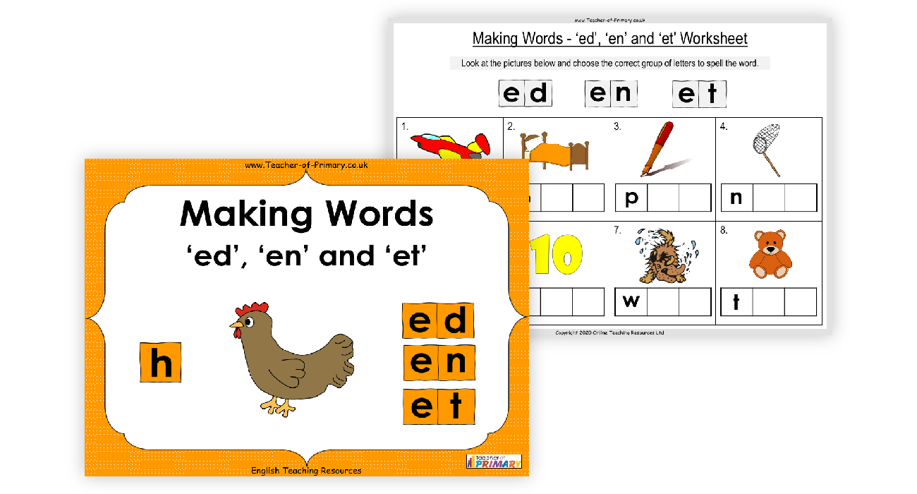 Making Words - 'ed', 'en' and 'et'