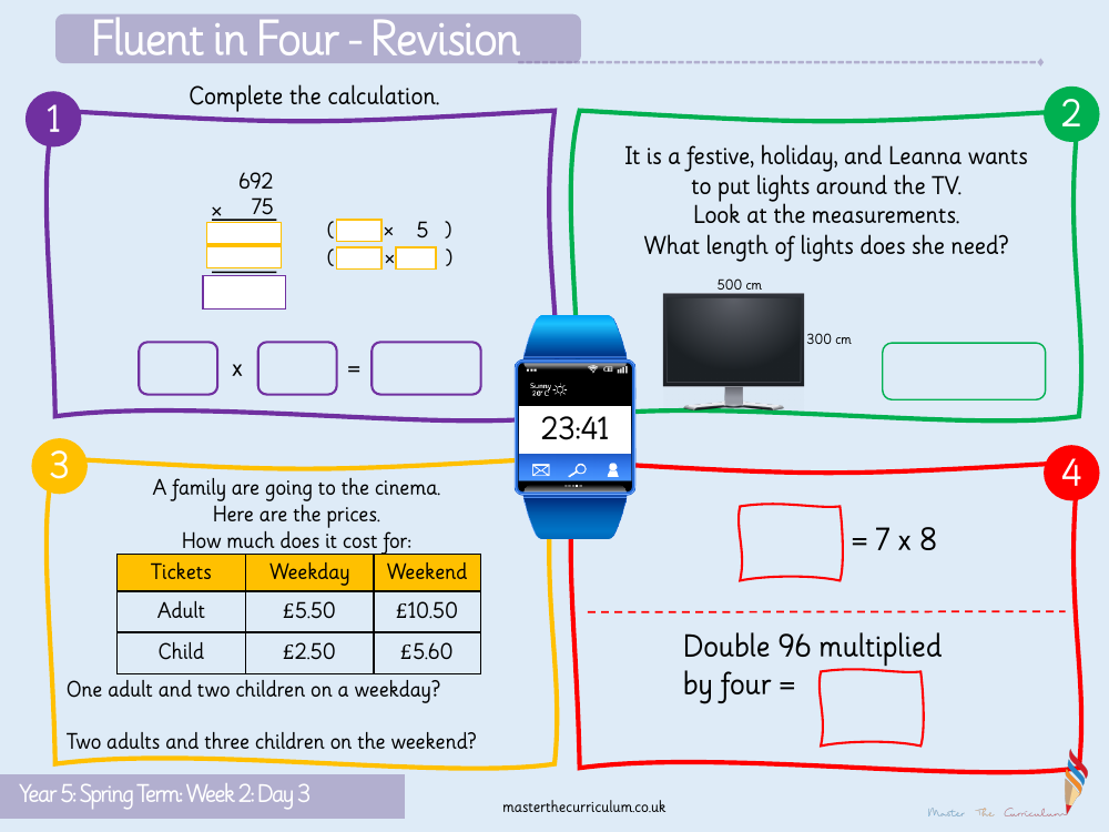 Multiplication and Division (2) - Multiply 4 digits by 2-digits (Basic Practice) - Starter