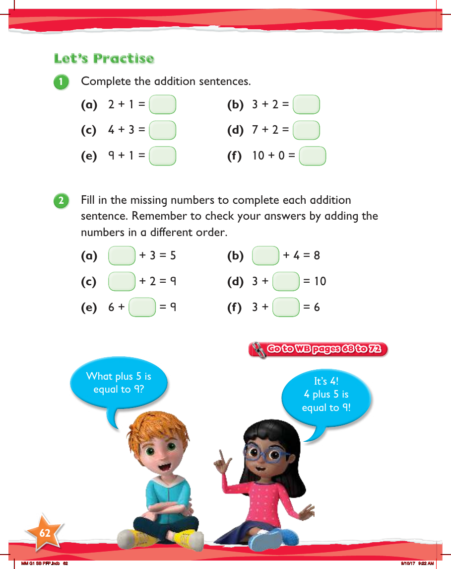 Max Maths, Year 1, Practice, Addition using number bonds