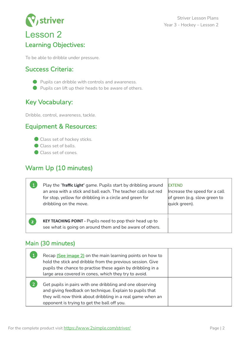 Hockey - Lesson 2