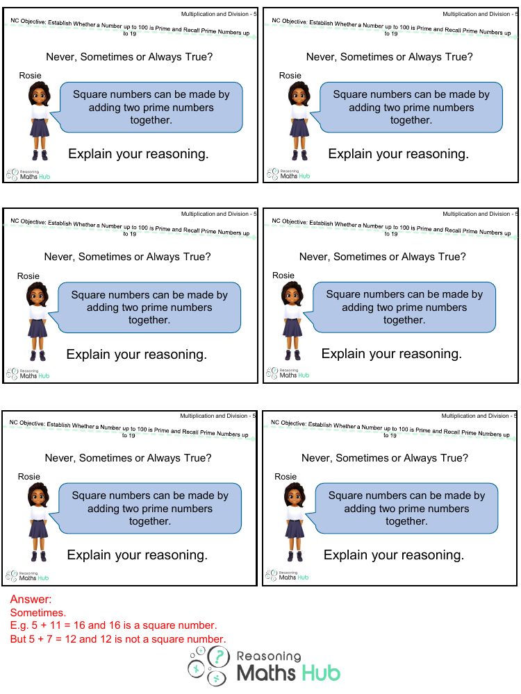 Prime numbers - Reasoning