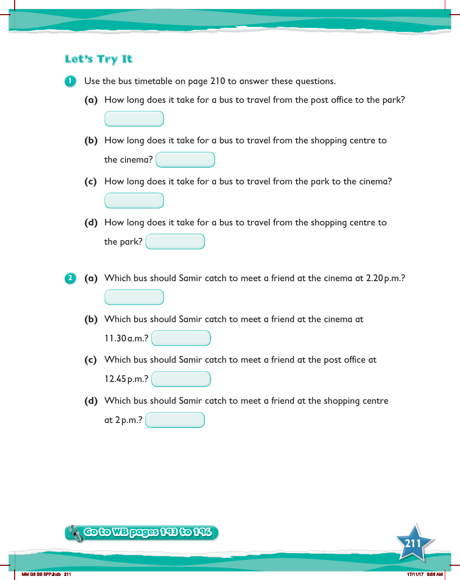 Max Maths, Year 6, Learn together, Using timetables (2)