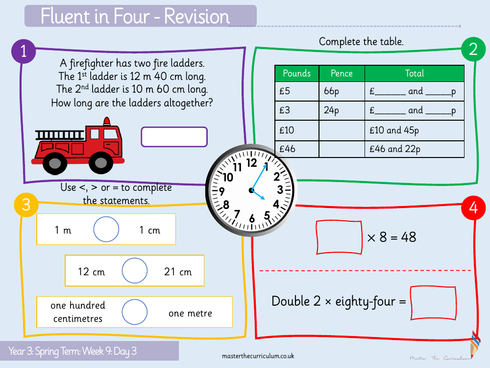 Length and Perimeter - Subtract lengths​ - Starter