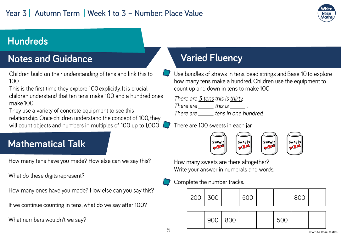 Hundreds: Varied Fluency