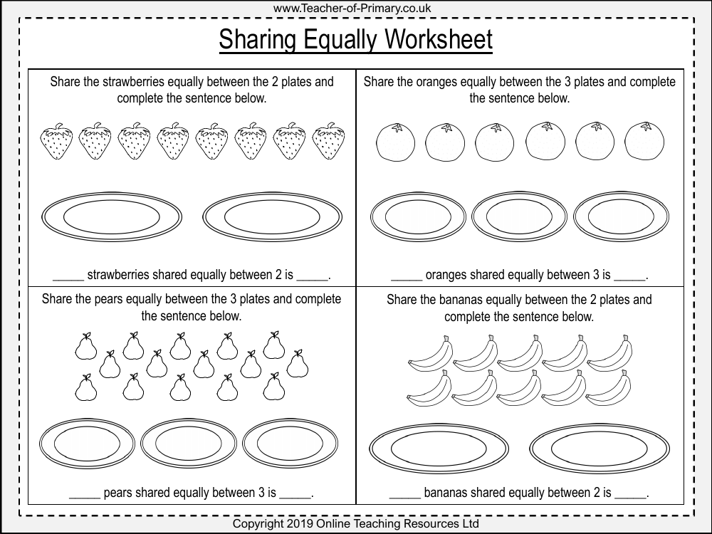 Sharing Equally - Worksheet