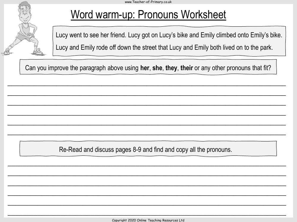 Wonder Lesson 6: Christopher's House - Word warm-up: Pronouns