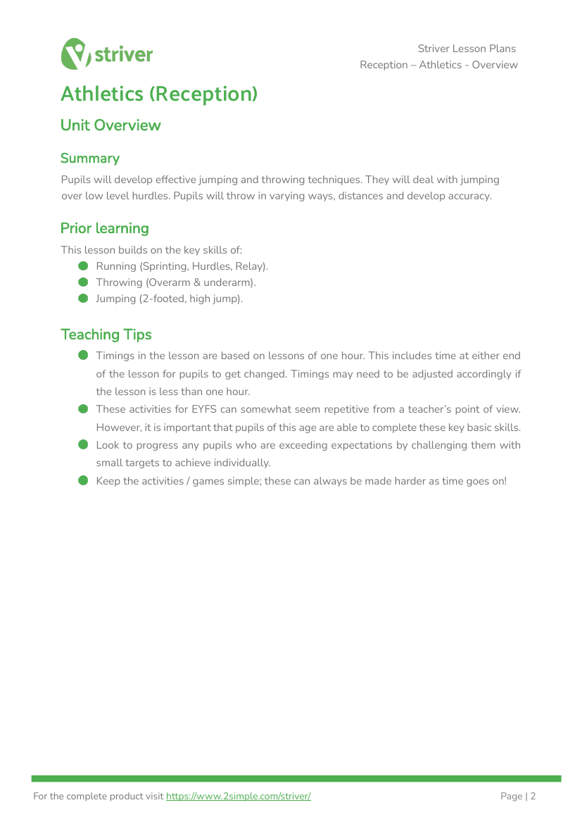 Athletics - Unit Overview