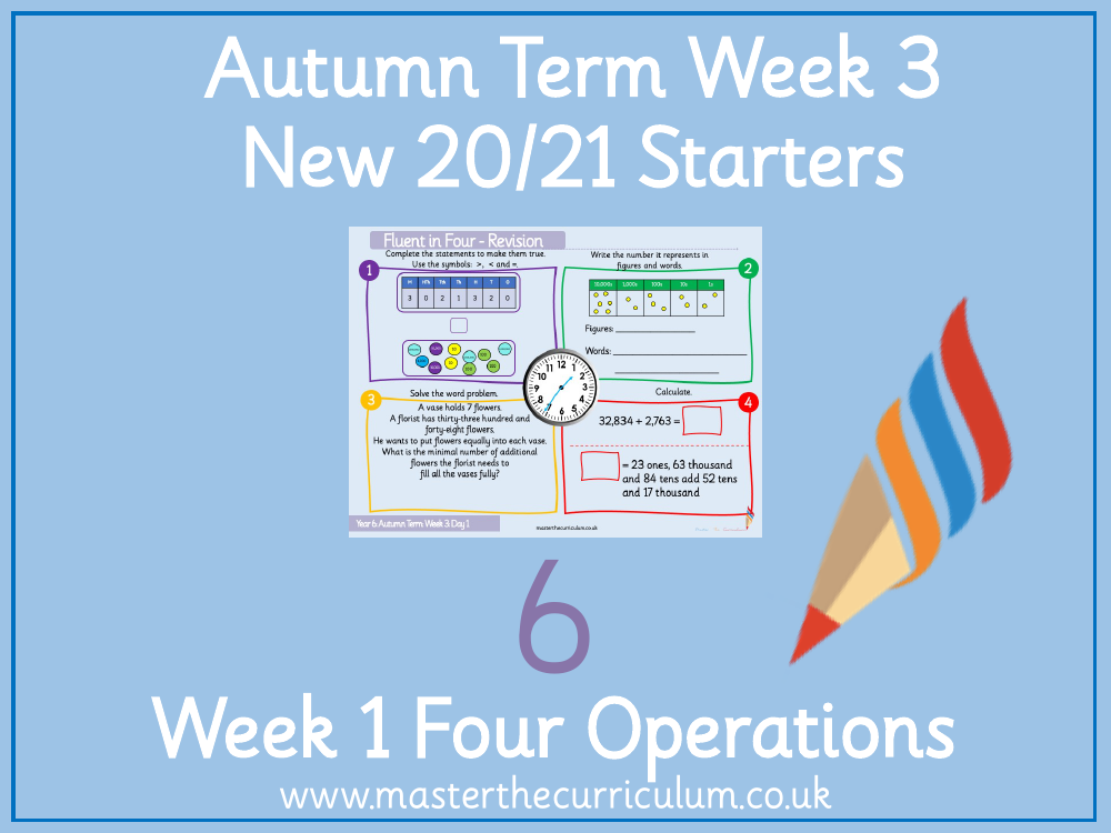 Addition, Subtraction, Multiplication and Division - Adding Whole Numbers with more than 4-digits - Starter