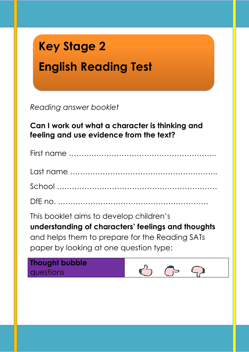 Elementary School  English Reading - Thoughts and Feelings - Worksheet