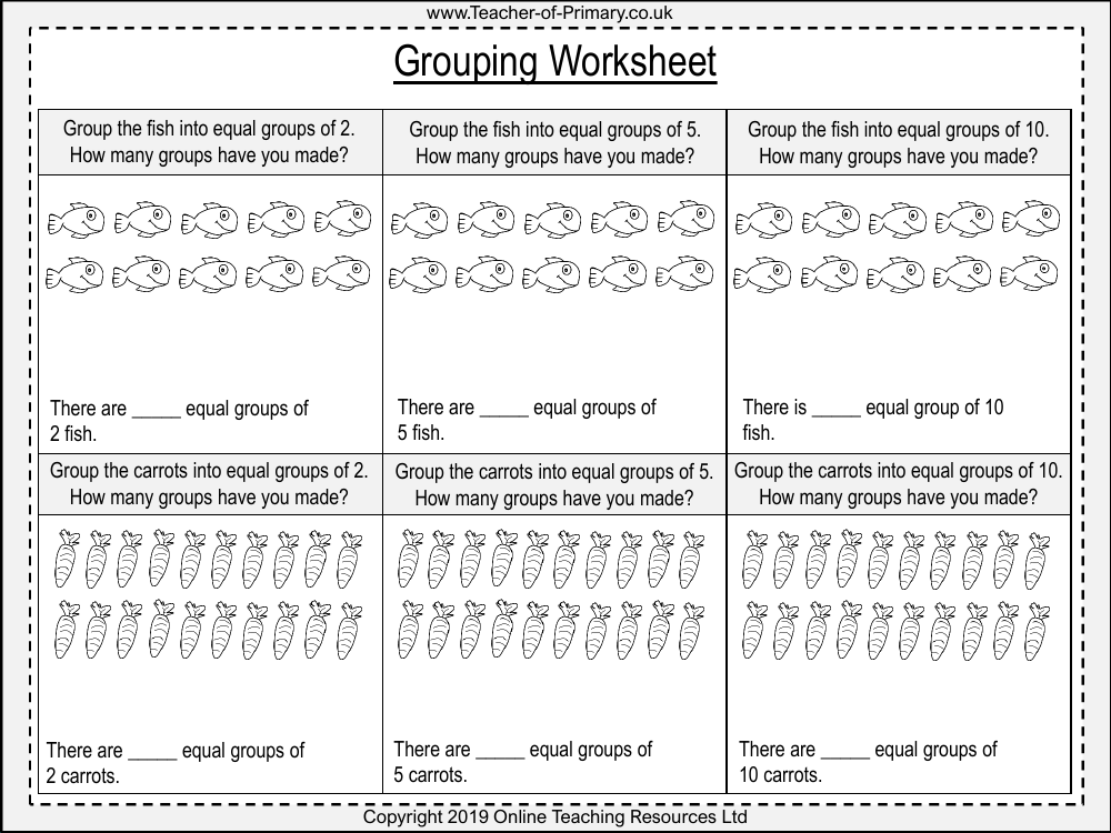 Grouping - Making Equal Groups - Worksheet