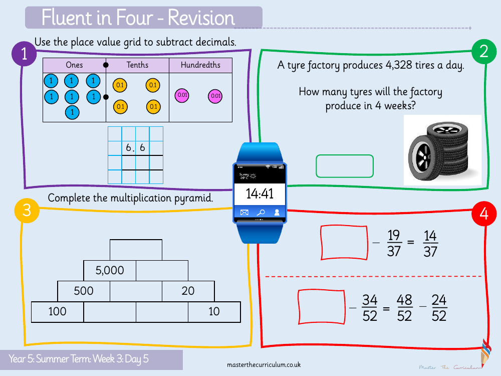 Decimals - Add and Subtract Decimals with Different Decimal Places - Starter