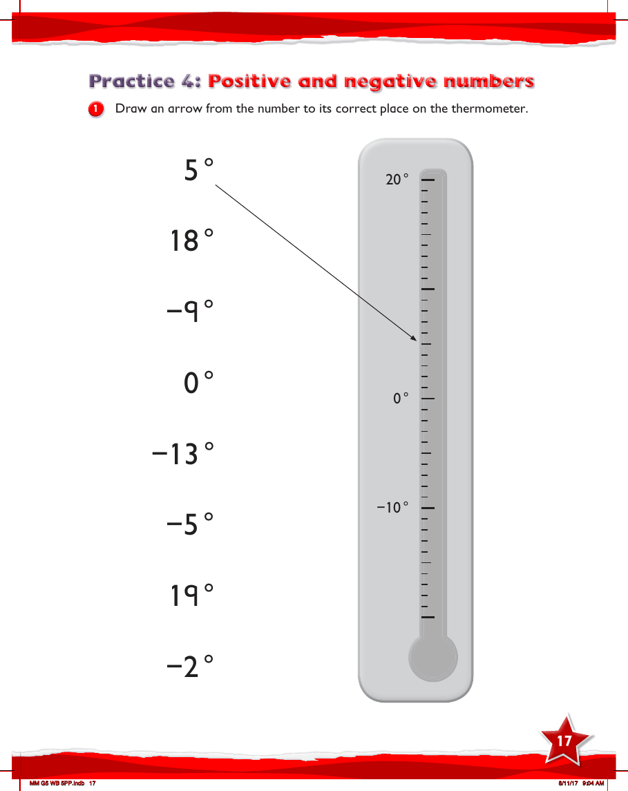 Max Maths, Year 5, Practice, Calculating a rise or fall in temperature