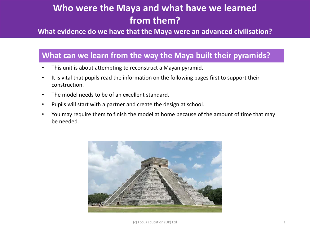 The Maya pyramids - Info pack