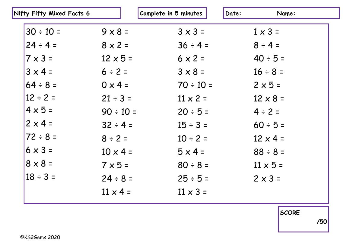 Nifty Fifty Mixed Facts 6