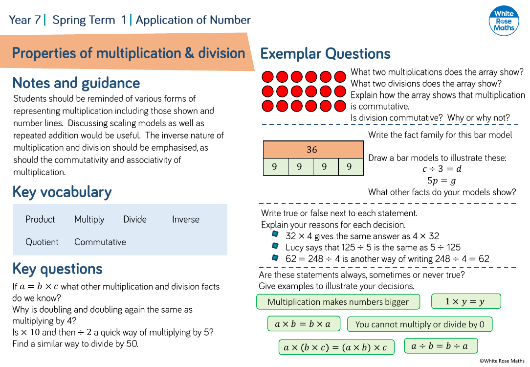 Properties of multiplication & division: Questions