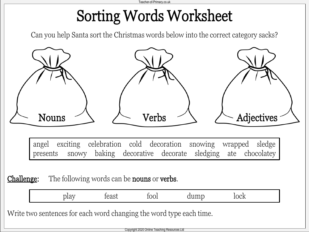 Christmas Grammar Games - Worksheet