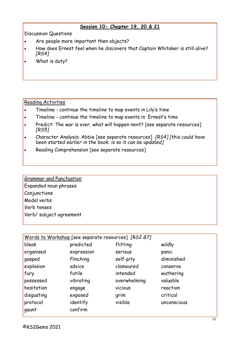 Armistice Runner - Session 10 - Worksheet