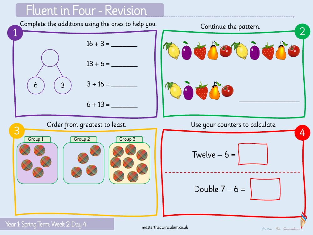 Addition and subtraction within 20 - Add ones using number bonds 2 - Starter