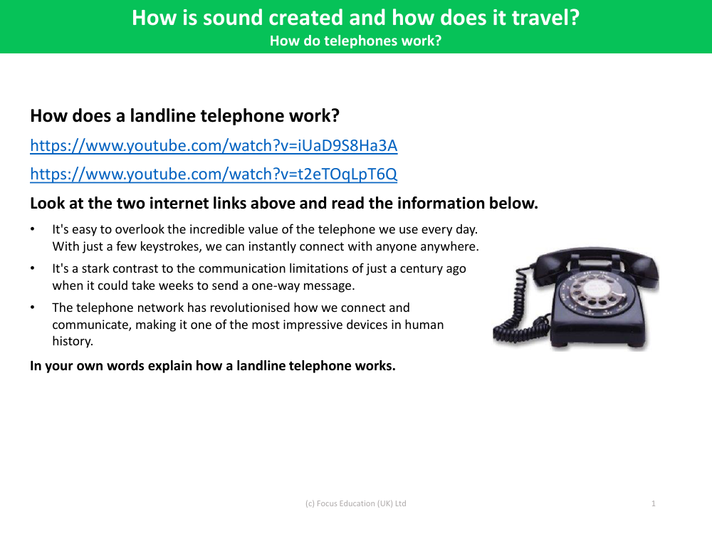 How does a telephone work? - Writing task