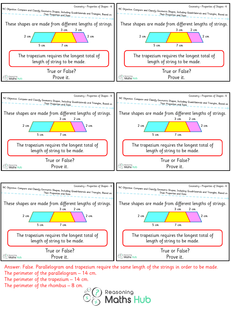 Compare and classify geometric shapes 4 - Reasoning | Maths Year 4