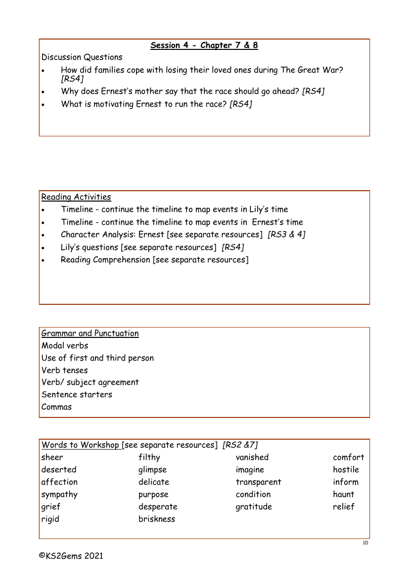 Armistice Runner - Session 4 - Worksheet