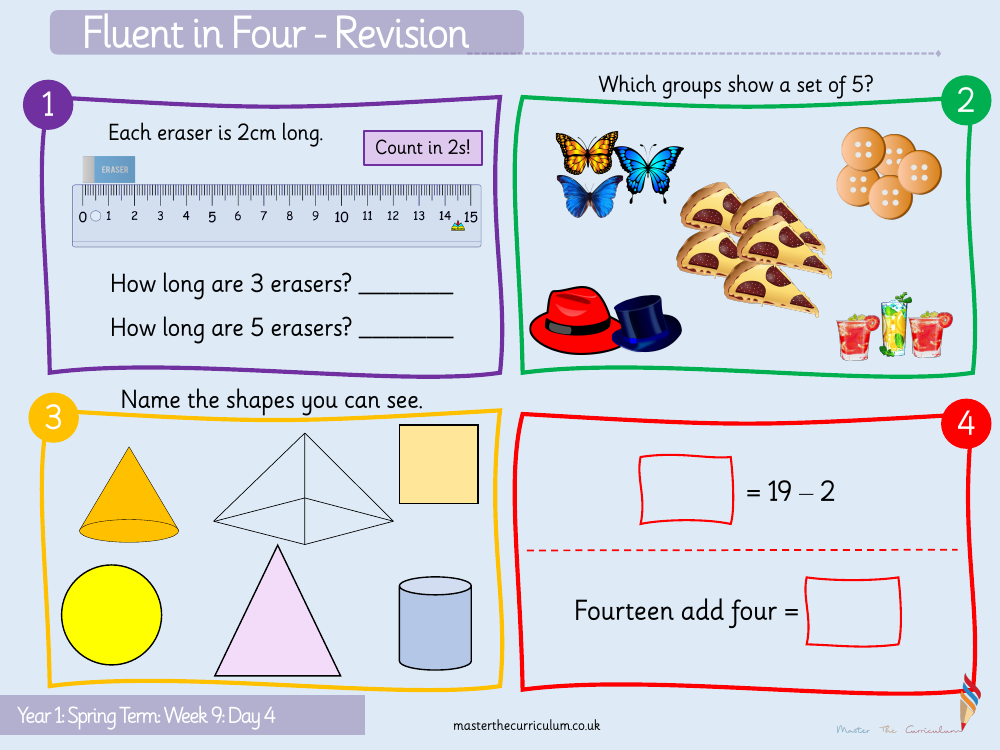 Length and height - Subtracting lengths - Starter