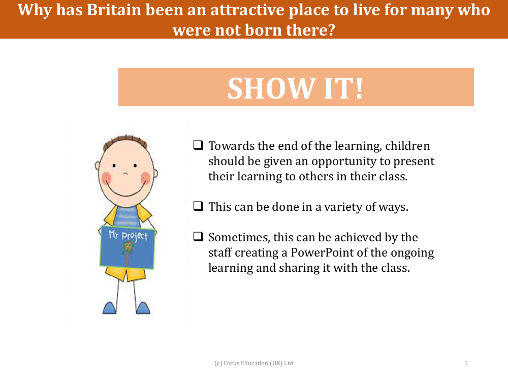 Show it! Group presentation - Immigration to Britain - Year 6