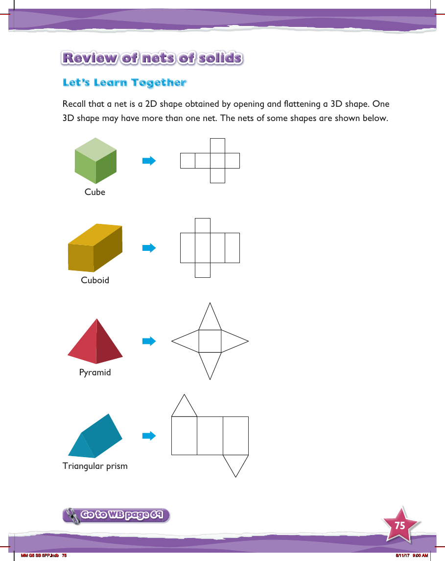 Max Maths, Year 5, Learn together, Review of nets of solids