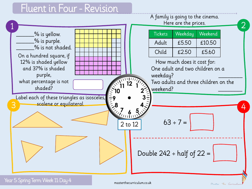 Decimals and Percentages - Percentages as Fractions and Decimals - Starter