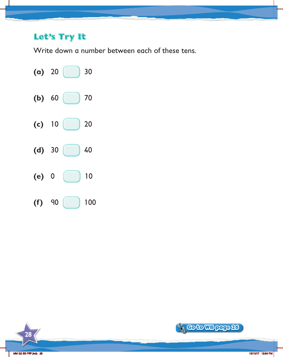 Max Maths, Year 2, Try it, Numbers between tens