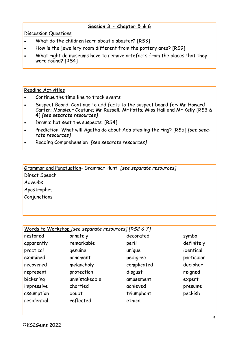 Tombful of Trouble - Session 3 - Worksheet