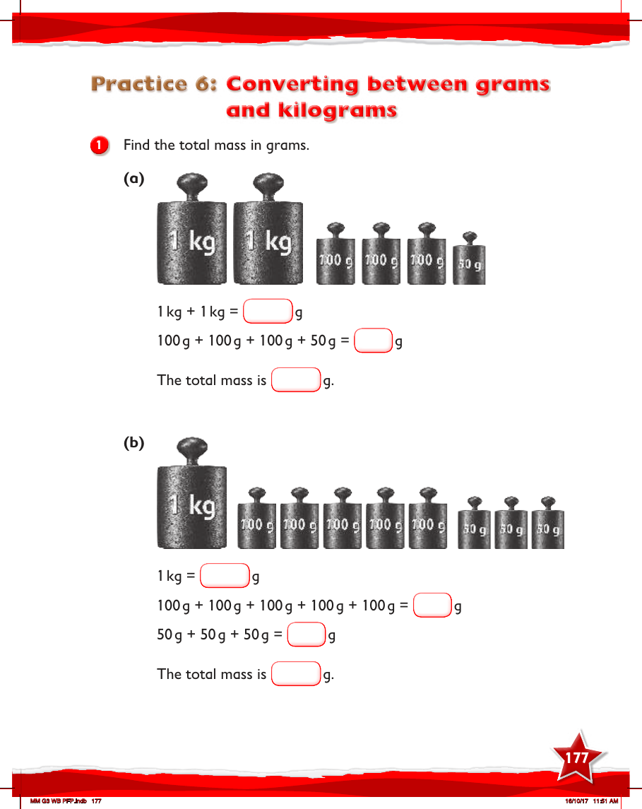 Max Maths, Year 3, Work Book, Converting between grams and kilograms (1)